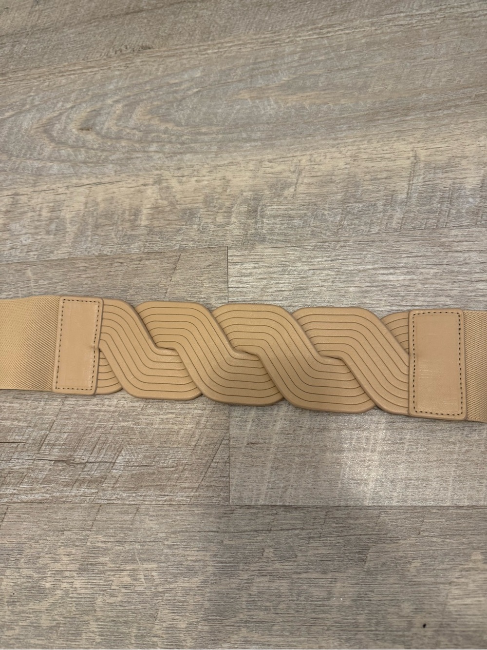BCBG Elastic Braided Waist Belt - Beige